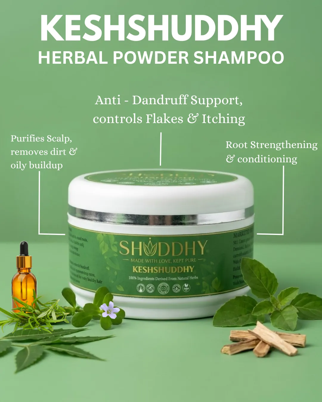 KESHSHUDDHY herbal hair wash: anti dandruff support, controls flakes and itching
