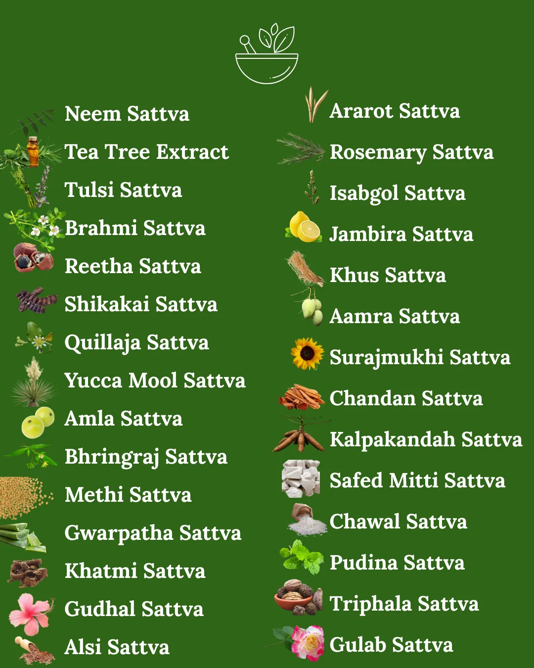 KESHSHUDDHY ingredients list with icons: Neem, Tea Tree, Tulsi, Brahmi and other Sattva extracts