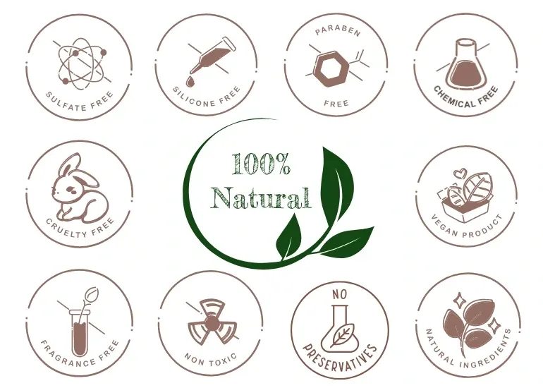 Free-from badges and 100% natural mark